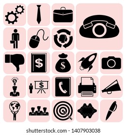 Set of 22 business icons, high quality. Collection. Amazing desing. Vector Illustration.