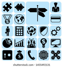 Set of 22 business icons, high quality. Collection. Detailed design. Vector Illustration.