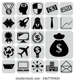 Set of 22 business icons, high quality. Collection. Amazing desing. Vector Illustration.