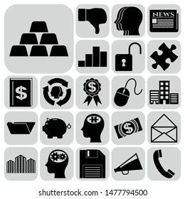 Set of 22 business icons, high quality. Collection. Detailed design. Vector Illustration.