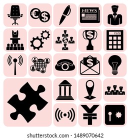 Set of 22 business icons, high quality. Collection. Detailed design. Vector Illustration.