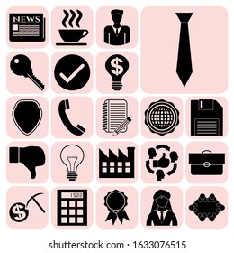 Set of 22 business icons, high quality. Collection. Detailed design. Vector Illustration.