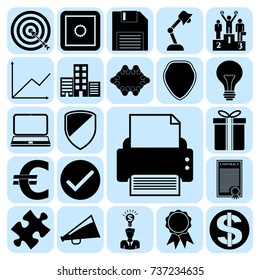 Set of 22 business icons, high quality. Collection. Detailed design. Vector Illustration.