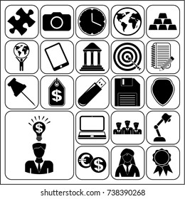 Set of 22 business icons, high quality. Collection. Detailed design. Vector Illustration.