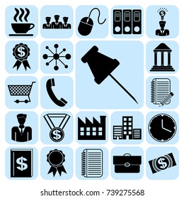 Set of 22 business icons, high quality. Collection. Amazing desing. Vector Illustration.
