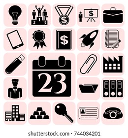 Set of 22 business icons, high quality. Collection. Amazing desing. Vector Illustration.