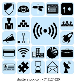 Set of 22 business icons, high quality. Collection. Flat design. Vector Illustration.