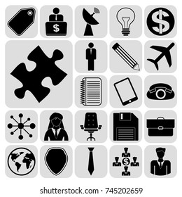 Set of 22 business icons, high quality. Collection. Amazing desing. Vector Illustration.