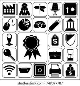 Set of 22 business icons, high quality. Collection. Flat design. Vector Illustration.