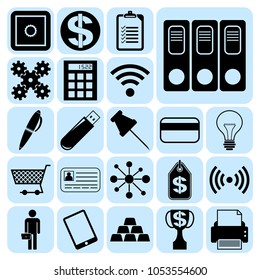 Set of 22 business icons, pictograms, symbols. Collection. Amazing desing. Vector Illustration.