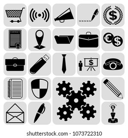  Set of 22 business icons, pictograms, symbols. Collection. Amazing desing. Vector Illustration.