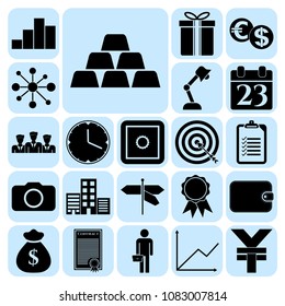  Set of 22 business icons, pictograms, symbols. Collection. Detailed design. Vector Illustration.