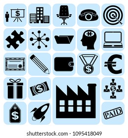 Set of 22 business icons, pictograms, symbols. Collection. Detailed design. Vector Illustration.