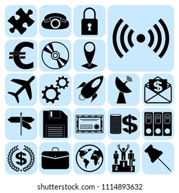  Set of 22 business icons, pictograms, symbols. Collection. Detailed design. Vector Illustration.