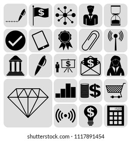 Set of 22 business icons, pictograms, symbols. Collection. Amazing desing. Vector Illustration.