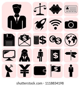 Set of 22 business icons, pictograms, symbols. Collection. Amazing desing. Vector Illustration.