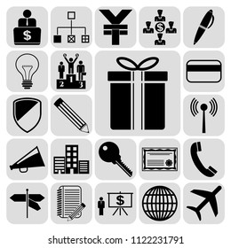 Set of 22 business icons, pictograms, symbols. Collection. Amazing desing. Vector Illustration.