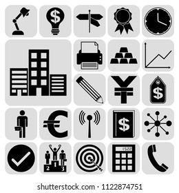 Set of 22 business icons, pictograms, symbols. Collection. Amazing desing. Vector Illustration.