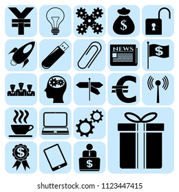Set of 22 business icons, pictograms, symbols. Collection. Amazing desing. Vector Illustration.