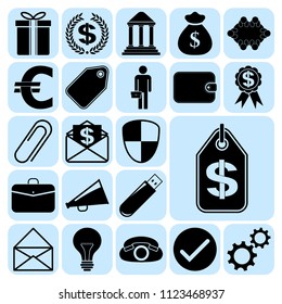 Set of 22 business icons, pictograms, symbols. Collection. Amazing desing. Vector Illustration.