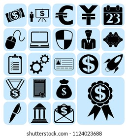 Set of 22 business icons, pictograms, symbols. Collection. Amazing desing. Vector Illustration.