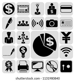 Set of 22 business icons, pictograms, symbols. Collection. Flat design. Vector Illustration.