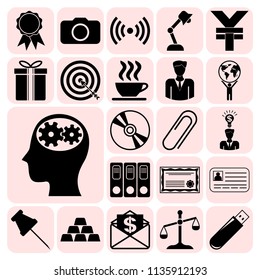 Set of 22 business icons, pictograms, symbols. Collection. Amazing desing. Vector Illustration.