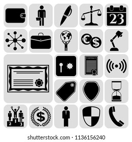 Set of 22 business icons, pictograms, symbols. Collection. Amazing desing. Vector Illustration.