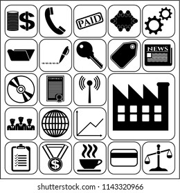 Set of 22 business icons, pictograms, symbols. Collection. Flat design. Vector Illustration.