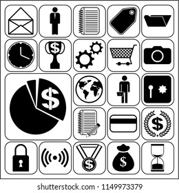 Set of 22 business icons, pictograms, symbols. Collection. Amazing desing. Vector Illustration.