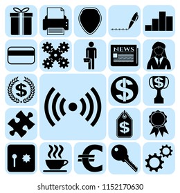 Set of 22 business icons, pictograms, symbols. Collection. Detailed design. Vector Illustration.