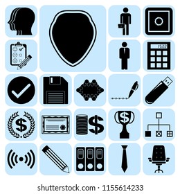 Set of 22 business icons, pictograms, symbols. Collection. Detailed design. Vector Illustration.