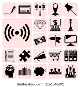 Set of 22 business icons, pictograms, symbols. Collection. Amazing desing. Vector Illustration.