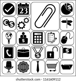 Set of 22 business icons, pictograms, symbols. Collection. Amazing desing. Vector Illustration.
