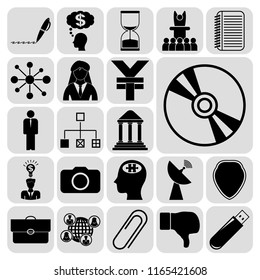 Set of 22 business icons, pictograms, symbols. Collection. Detailed design. Vector Illustration.