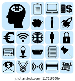 Set of 22 business icons, pictograms, symbols. Collection. Amazing desing. Vector Illustration.