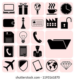 Set of 22 business icons, pictograms, symbols. Collection. Amazing desing. Vector Illustration.