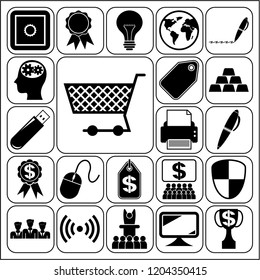 Set of 22 business icons, pictograms, symbols. Collection. Detailed design. Vector Illustration.