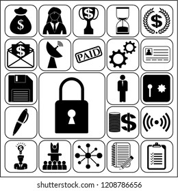 Set of 22 business icons, pictograms, symbols. Collection. Flat design. Vector Illustration.