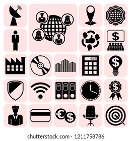 Set of 22 business icons, pictograms, symbols. Collection. Detailed design. Vector Illustration.