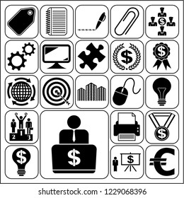 Set of 22 business icons, pictograms, symbols. Collection. Amazing desing. Vector Illustration.