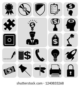 Set of 22 business icons, pictograms, symbols. Collection. Detailed design. Vector Illustration.