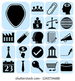 Set of 22 business icons, pictograms, symbols. Collection. Detailed design. Vector Illustration.
