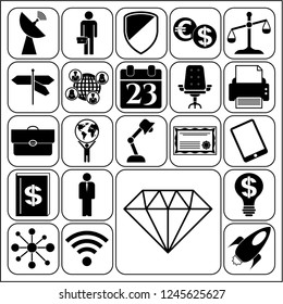 Set of 22 business icons, pictograms, symbols. Collection. Detailed design. Vector Illustration.