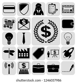 Set of 22 business icons, pictograms, symbols. Collection. Amazing desing. Vector Illustration.