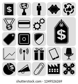 Set of 22 business icons, pictograms, symbols. Collection. Amazing desing. Vector Illustration.