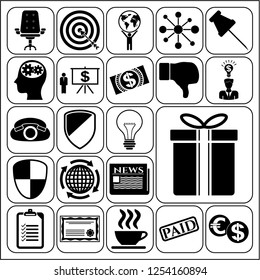 Set of 22 business icons, pictograms, symbols. Collection. Detailed design. Vector Illustration.