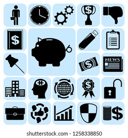 Set of 22 business icons, pictograms, symbols. Collection. Amazing desing. Vector Illustration.