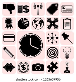 Set of 22 business icons, pictograms, symbols. Collection. Detailed design. Vector Illustration.