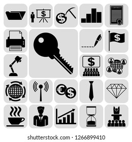 Set of 22 business icons, pictograms, symbols. Collection. Amazing desing. Vector Illustration.